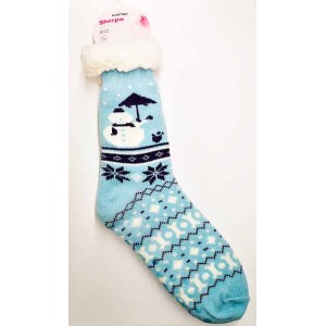 Ladies  Long Sherpa Homesocks with anti-skid